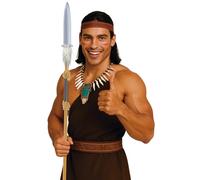 FIESTAS GUIRCA | Lanza Indígena de juguete Desmontable (120 cm) - Accesorio de Disfraz para Aventuras y Fiestas Temáticas - Ideal para Carnaval y Halloween - Arma de Juguete para Todos - Marrón