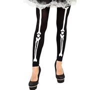 FIESTAS GUIRCA | Leggins Pantys Esqueleto (Talla Única) - Mallas para Disfraz de Esqueleto para Halloween y Carnaval - Ideal para Mujer Adulta en Fiestas de Terror y Celebraciones - Negro y Blanco