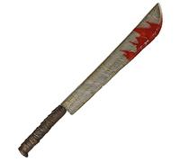 FIESTAS GUIRCA | Machete de Juguete con Sangre - Accesorio de Disfraz para Halloween y Fiestas Temáticas - Arma Blanca Falsa para Terror - Ideal para Adultos y Jóvenes - Metálico y Rojo