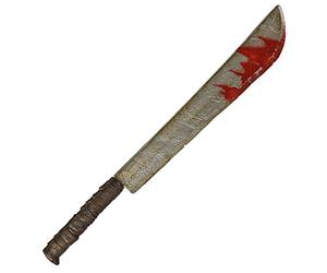 FIESTAS GUIRCA | Machete de Juguete con Sangre - Accesorio de Disfraz para Halloween y Fiestas Temáticas - Arma Blanca Falsa para Terror - Ideal para Adultos y Jóvenes - Metálico y Rojo