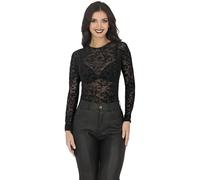 FIESTAS GUIRCA | Maillot Calado Calaveras Negro (38-40/M) - Camisa y Delantal para Disfraz de Halloween y Carnaval - Ideal para Fiestas de Terror y Celebraciones - Unisex - Negro