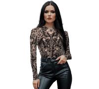 FIESTAS GUIRCA | Maillot Efecto Tatuajes (38-40/M) - Camiseta de Disfraz para Halloween y Carnaval - Ideal para Fiestas de Disfraces y Celebraciones - Unisex - Negro