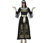 FIESTAS GUIRCA Majestuosa Cleopatra Disfraz para Mujer - Vestido de Diosa Egipcia Negro y Dorado - Disfraz de Reina Egipcia para Mujer Talla S 36-38