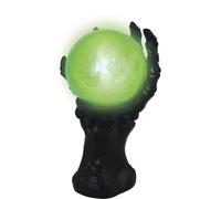 FIESTAS GUIRCA | Mano con Bola de Cristal Luz (14.5x8 cm) - Decoración de Halloween y Atrezzo de Miedo para Fiestas de Voodoo y Celebraciones - Ideal para Ambientes Sobrenaturales - Negro Verde