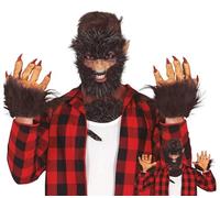 FIESTAS GUIRCA Manos de látex de Hombre Lobo