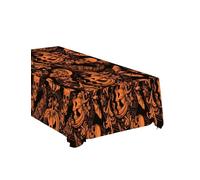 FIESTAS GUIRCA | Mantel de Calabaza Gótica Negro y Naranja (137x274 cm) - Decoración de Mesa para Fiestas de Halloween Terroríficas - Ideal para Celebraciones de Miedo - Negro, Naranja