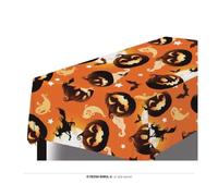 FIESTAS GUIRCA | Mantel de Calabazas Naranja y Negro (137x274 cm) - Decoración de Mesa para Fiestas de Halloween Terroríficas - Ideal para Celebraciones de Miedo - Naranja y Negro