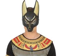 FIESTAS GUIRCA | Máscara de Anubis en PVC - Accesorio de Disfraz Egipcio - Ideal para Fiestas de Disfraces, Halloween y Carnaval - Inspiración Mitología Egipcia - Adultos Unisex - Negro y Oro