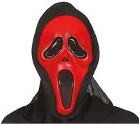 FIESTAS GUIRCA | Máscara de Asesino con Capucha - Accesorio de Disfraz para Halloween y Fiestas de Fantasmas - Ideal para Adulto Unisex - Rojo