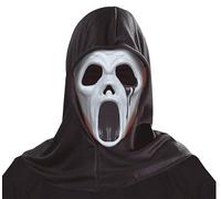 FIESTAS GUIRCA | Máscara de Asesino de PVC (Talla Única) - Accesorio de Disfraz para Halloween y Fiestas de Terror - Ideal para Fantasmas y Personajes de Películas de Miedo - Unisex - Blanco