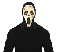 FIESTAS GUIRCA | Máscara de Asesino Fritando con Sangre y Capucha (Talla Única) - Accesorio de Disfraz para Halloween y Fiestas de Fantasmas - Adulto Unisex
