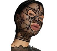 FIESTAS GUIRCA | Máscara de Disfraz Tela de Araña Adulto y Niño - Negro | Estampado de Telaraña | Tejido Transpirable | Cubre Cabeza y Cuello | Sin Cierres | Poliéster | Halloween, Carnaval