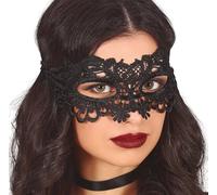 FIESTAS GUIRCA Máscara de encaje de flores para mujer, color negro
