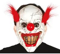 FIESTAS GUIRCA | Máscara de Payaso Terror con Pelo de Látex - Accesorio de Disfraz para Halloween y Fiestas de Payasos - Ideal para Adultos y Niños - Perfecta para Carnaval y Eventos de Miedo - Blanco
