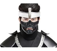 FIESTAS GUIRCA | Media Máscara Japonesa (Talla Única) - Accesorio de Disfraz de Ninja para Halloween y Fiestas Temáticas de Anime - Negro