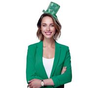 FIESTAS GUIRCA | Minihat Chistera St. Patrick Verde (Talla Única) - Diadema de Sombrero para Fiestas de San Patricio y Celebraciones - Accesorio de Disfraz para Adulto - Verde
