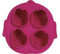 FIESTAS GUIRCA | Molde para 4 Galletas de Cerebro (16x16 cm) - Decoración de Mesa para Halloween y Fiestas Temáticas - Ideal para Hornear Galletas de Terror y Celebraciones - Granate