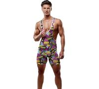 FIESTAS GUIRCA | Mono de los 80s para Hombre (52-54/L) - Disfraz Retro de los Años 80 para Fiestas de Disfraces y Carnaval - Ideal para Eventos Temáticos y Celebraciones - Multicolor