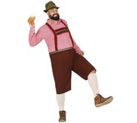 FIESTAS GUIRCA Oktoberfest Hombre Disfraz - Beer Fest Bavarian Costume - Lederhosen Fancy Dress Hombre Talla XL 56-58