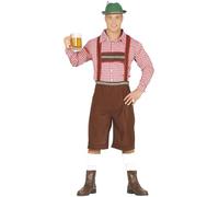 FIESTAS GUIRCA Oktoberfest Hombre Disfraz - Beer Fest Bavarian Costume - Lederhosen Fancy Dress Hombre Talla S 46-48