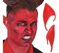 FIESTAS GUIRCA Orejas de diablo rojo Drácula Satanás, 10 cm, orejas de látex, para adultos, accesorio de disfraz, Halloween, rojo, 10 cm