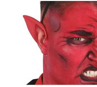 FIESTAS GUIRCA Orejas de diablo rojo Drácula Satanás, 10 cm, orejas de látex, para adultos, accesorio de disfraz, Halloween, rojo, 10 cm
