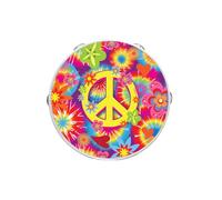 FIESTAS GUIRCA | Pandereta Hippie Multicolor (17 cm) - Instrumento Musical para Fiestas de Disfraces y Celebraciones Hawaianas - Accesorio Ideal para Carnaval y Eventos - Multicolor