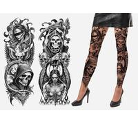 FIESTAS GUIRCA | Pantys efecto tatuaje muerte - Negro