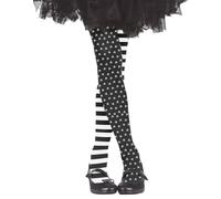FIESTAS GUIRCA | Pantys Gothic Girl Infantil (3-6 Años) - Medias y Calcetines para Disfraces de Payasos y Góticos en Halloween, Carnaval y Fiestas de Disfraces - Ideal para Niñas - Negro y Blanco