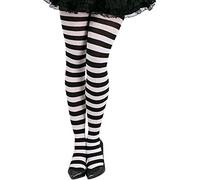 Fiestas Guirca - Pantys para mujer disfraz bruja rayas negras - Blanco y negro - Talla única
