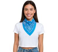 FIESTAS GUIRCA | Pañuelo Azul Cielo (Adulto Unisex) - Accesorio Textil Versátil para Fiestas de Disfraces y Carnaval - Ideal para Disfraces de Pirata, Vaquero o Bandido - Azul