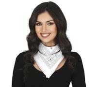 FIESTAS GUIRCA | Pañuelo Vaquero Blanco para Adulto Unisex - Accesorio Textil Versátil para Fiestas de Disfraces y Carnaval - Ideal para Disfraces de Pirata, Vaquero o Bandido - Blanco