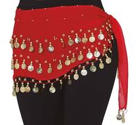 FIESTAS GUIRCA | Pañuelo Zíngara para Disfraces - Ideal para Disfraces de Gitana, Astrología y Videntes - Para Halloween, Carnaval y Celebraciones Temáticas - Accesorio Disfraz Adulto Rojo