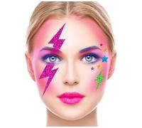 FIESTAS GUIRCA Pegatinas faciales Multicolores con Purpurina