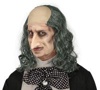 FIESTAS GUIRCA | Peluca Calva con Melena Gris - Accesorio de Disfraz para Halloween y Fiestas Temáticas - Ideal para Hombre Adulto - Perfecto para Personajes como Mr. Smile - Gris Natural