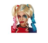 FIESTAS GUIRCA | Peluca Coletas para Mujer (Talla Única) - Accesorio de Disfraz Temático de Superhéroes y Villanos, Mr. Smile, Halloween y Fiestas - Ideal para Adultos - Amarillo y Multicolor