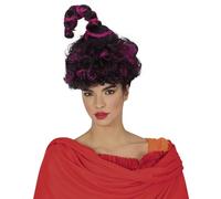 FIESTAS GUIRCA | Peluca de Bruja Lila/Negra con Rizos - Accesorio de Disfraz para Halloween y Fiestas Temáticas - Ideal para Mujer Adulta - Perfecta para Celebraciones y Eventos - Negro Morado