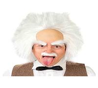 Fiestas Guirca – Peluca Einstein de científico loco en gorra de goma – Blanco – Talla única