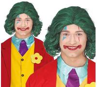 FIESTAS GUIRCA Peluca de Payaso Asesino Malvado Sonriente Verde de Longitud Media