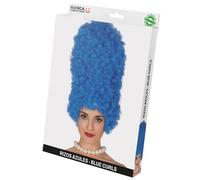 FIESTAS GUIRCA | Peluca de Rizos Azul (40 cm) - Accesorio de Disfraz para Fiestas Temáticas y Cosplay de Videojuegos - Ideal para Mujer Adulta en Halloween y Carnaval - Azul