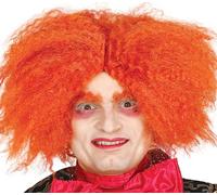 FIESTAS GUIRCA | Peluca de Sombrerero Loco Naranja (Talla Única) - Accesorio de Disfraz para World Book Day y Fiestas Temáticas - Ideal para Hombre Adulto - Inspiración en Cuentos - Naranja