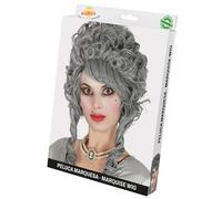 FIESTAS GUIRCA | Peluca Marquesa Gris (Talla Única) - Accesorio de Disfraz para Halloween y Carnaval - Ideal para Fiestas de Época y Celebraciones Temáticas - Mujer Adulta - Gris