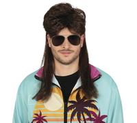 FIESTAS GUIRCA | Peluca Melena Castaña (Talla Única) - Accesorio de Disfraz para Fiestas de los Años '70 y Celebraciones Retro - Ideal para Adultos Unisex - Perfecta para Halloween y Carnaval - Marrón