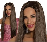 FIESTAS GUIRCA | Peluca Melena Marrón para Mujer (Talla Única) - Accesorio de Disfraz para Halloween y Fiestas Temáticas - Ideal para Adultos - Perfecta para Celebraciones y Eventos - Negro