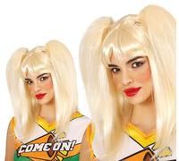 FIESTAS GUIRCA | Peluca Rubia con Coletas (Talla Única) - Accesorio de Disfraz para Adulto Unisex - Ideal para Fiestas y Despedidas de Soltero - Peluca de Fiesta para Carnaval y Halloween - Rubio