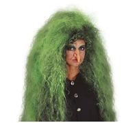 Fiestas Guirca – Peluca Melena Negra y Verde – Disfraz de Bruja para Halloween Talla Única