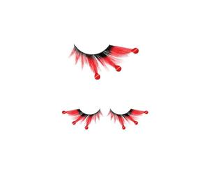 FIESTAS GUIRCA | Pestañas Negras con Gotas de Sangre - Accesorio de Maquillaje para Halloween y Carnaval - Ideal para Fiestas y Celebraciones - Para Mujer Adulta - Rojo Negro