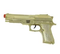 FIESTAS GUIRCA | Pistola de Disfraz Adulto Unisex - Oro - 22 cm | Acabado Dorado Brillante | Incluye una Pieza | PVC Ligero | 22 cm | Carnaval, Halloween, Fiestas Temáticas