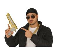 FIESTAS GUIRCA | Pistola de Juguete Brillante Dorada (25 cm) - Accesorio para Disfraz de Vaquero, Gangster o Aventurero - Ideal para Fiestas de Carnaval y Cosplay - Todos los Usuarios - Dorado