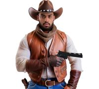 FIESTAS GUIRCA | Pistola de Juguete Negra (25 cm) - Accesorio para Disfraz de Vaquero, Policía o Gangster - Ideal para Halloween, Carnaval y Fiestas de Disfraces - Para Niños y Adultos - Negro